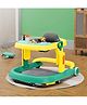 Multi Function Cushioned Seat Adjustable Height Baby Walker with Toy Bar & Music - Yellow & Green