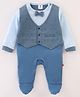 Mini Taurus Cotton Full Sleeves Party Wear Romper - Blue