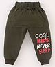 Mini Taurus Full Length Lounge Pant Text Print - Olive Green