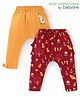Babyoye Eco-Conscious Full Length Diaper Leggings Floral Print Pack of 2 - Maroon & Yellow