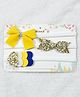 Kidofash Pack Of 3 Bow Hearts Applique Headbands - Yellow Golden