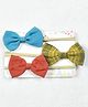 Kidofash Pack Of 3 Bow Applique Headbands - Blue Red Yellow