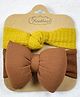 Kidofash Set Of 2 Knotted & Bow Embellished Headbands - Brown, Yellow