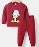 Kookie Kids Full Sleeves Sweater Set Penguin Design- Red