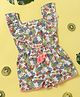 Nauti Nati Frilled Sleeves Lemons Leaves Printed Jumpsuit - Green