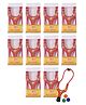 Desi Toys Gulel Slingshots with Foam Balls Combo Pack of 10 - Red