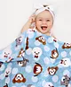 Babyhug Lightweight Single Ply Mink Blanket Animal Faces Print - Blue