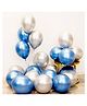 Bubble Trouble Party Balloons For Decoration Silver and Blue - Pack Of 50