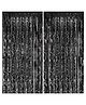 Bubble Trouble Metallic Foil Solid Fringe Curtains Pack of 2 - Black