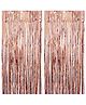 Bubble Trouble Metallic Foil Solid Fringe Curtains Pack of 3 - Rose Gold