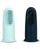 Baybee Silicone Baby Finger Brush with Super Soft Bristles BPA Free Teeth & Tongue Cleaning Toothbrush (Pack of 2) - Black & Green