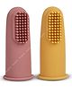 Baybee Silicone Baby Finger Brush with Super Soft Bristles BPA Free Teeth & Tongue Cleaning Toothbrush (Pack of 2) - Pink & Yellow