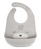 Baybee Waterproof Silicone Bibs for Baby with 6 Point Adjustable Button Closure & Crumb Catcher - Grey