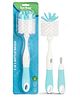 Baybee 2 in 1 Bottle & Nipple Cleaning Brush with Easy Grip 360° Rotating Long Handle Milk Bottle Cleaner Brush - Blue