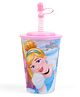 Disney Princess Discover New Friends Sipper Glass with Straw- 450 ml(Color & Print May Vary)