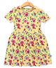 JusCubs Half Sleeves Seamless Vintage Floral Printed Fit & Flare Dress - Yellow
