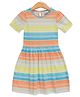 JusCubs Half Sleeves Railroad Striped Fit & Flare Dress - Multi Colour