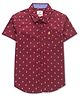 JusCubs Half Sleeves  Abstract Printed Shirt - Maroon