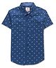 JusCubs Half Sleeves Abstract Printed Shirt - Navy Blue