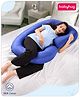 Babyhug 100% Cotton Flexible & Supportive C Shape Maternity Pillow-  Royal Blue| Soft yet Firm| Breathable Fabric| Sleep Feeding & Back Support| Relieves Back Pain| Ideal for Pregnant Women| Facilitates Peaceful Sleep| Body and Back Support