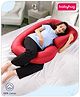 Babyhug 100% Cotton Flexible & Supportive C Shape Maternity Pillow- Maroon| Soft yet Firm| Breathable Fabric| Sleep Feeding & Back Support| Relieves Back Pain| Ideal for Pregnant Women| Facilitates Peaceful Sleep| Body and Back Support