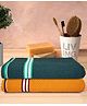 Athom Living Popcorn Textured Solid Bath Towel Pack of 2 - Multicolour