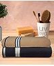 Athom Living Popcorn Textured Solid Bath Towel Pack Of 2 - Beige & Maroon