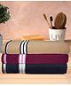 Athom Living Popcorn Textured Solid Bath Towel Pack Of 3 - Maroon & Beige Brown
