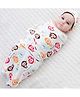 Babymoon Organic Cotton Baby Swaddle Wrap Muslin Cloth Sleeping Bag Monkey Print - Multicolour