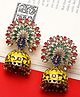 Yellow Chimes Jhumka Earrings Ethnic Gold Plated Traditional Meenakari Peacock Design Jhumka Earrings - Yellow