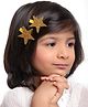 Aye Candy Pack Of 2 Glittery Star Shaped Hair Clips - Golden