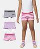 Plan B Cotton Elastane Knit Pack Of 3 Unicorn Printed & Striped Boyshorts - Grey & Lavender