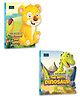 Animal Shaped Story Board Book - The Greedy Baby Lion, The Witty Dinosaur - Set of 2 Story Books For Kids