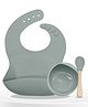 Bembika Baby Dinner Set Silicone Tableware Set For Baby Infant Pack Of 3  Sage