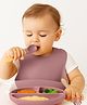 Bembika Baby Feeding Essential Baby Dinner Set Silicone Tableware Set For Baby Infant Training Eating Utensils Pack Of 4 - Pink