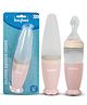 Baybee Silicone Squeeze Food Feeding Bottle With Spoon BPA Free Baby Feeder Fruit Rice Cereals Puree Feeding Bottle Pink - 90 ml