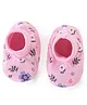 Babyhug 100% Cotton Cap Mittens & Booties Floral Print- Pink