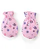 Babyhug 100% Cotton Cap Mittens & Booties Floral Print- Pink