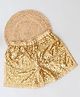 Qvink Mid Thigh Sequins Embellished Shorts - Gold