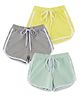 Ninos Dreams Pack Of 3 Solid Shorts - Yellow Grey Green
