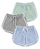 Ninos Dreams Pack Of 3 Solid Shorts - Blue Grey Green