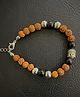 Digital Dress Room Rakhi Designs Oxidized Silver Buddha Face with Rudhraksha Mauli Bracelet - Multicolour