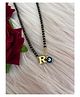 Digital Dress Room Gold Plated R Letter Alphabet With Blue Evil Eye Charm Pendant Short Mangalsutra - 10 g