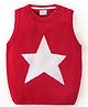 Babyhug Knit Sleeveless Sweater Star Design - Red