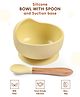 Silicone Round Bowl with Spoon & Suction Base - Yellow