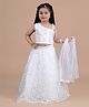Titrit Sleeveless Block Printed Choli & Lehenga With Dupatta - White