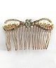 Flaunt Chic Bow Designed Pearls Diamonds Studded Hair Comb - Golden
