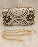 SKB Stylish & Fancy Evening Party Bridal Wedding Clutch Purse - White & Gold