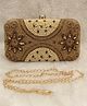 SKB Stylish & Fancy Evening Party Bridal Wedding Clutch Purse -  Gold
