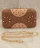 SKB Stylish & Fancy Evening Party Bridal Wedding Clutch Purse - Peach